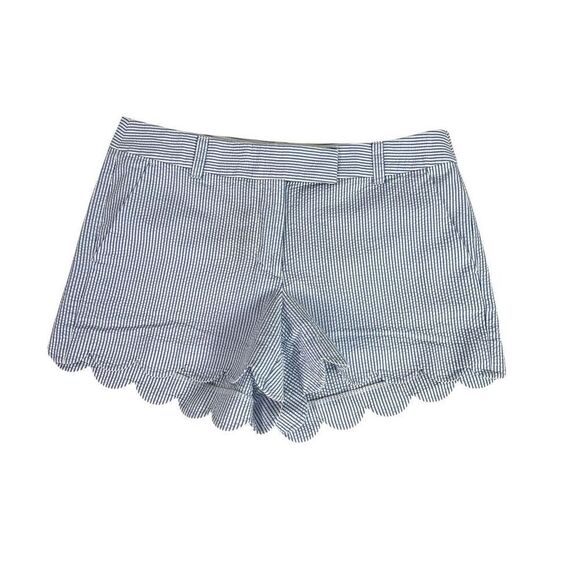 J. Crew Women's short with scalloped hem size 8 Seersucker - Picture 2 of 7
